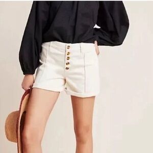 NWOT Pilcro and the Letterpress High Waist Cream Button Up Shorts